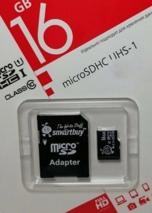 Карта памяти microsd SDHC 16GB и адаптер 2130641