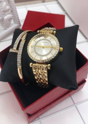 Подарочный набор для женщин часы, браслет + коробка 2104997