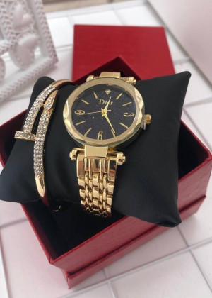 Подарочный набор для женщин часы, браслет + коробка 2105004