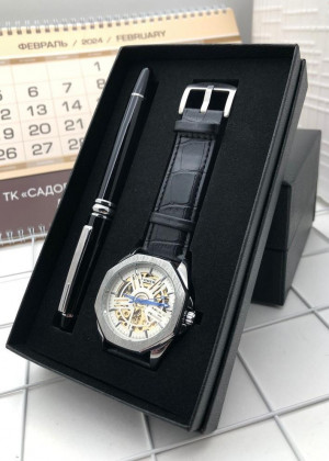 Подарочный набор для мужчины часы, ручка + коробка 2130016