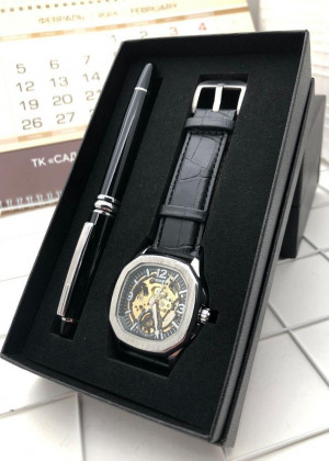 Подарочный набор для мужчины часы, ручка + коробка 2130017