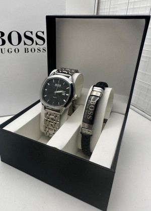 Подарочный набор для мужчины часы, браслет + коробка 2130021