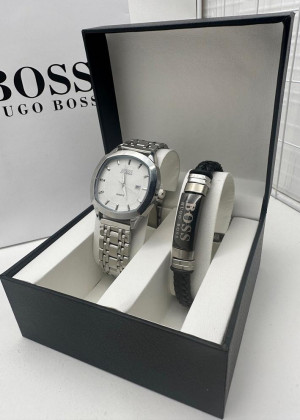 Подарочный набор для мужчины часы, браслет + коробка 2130022