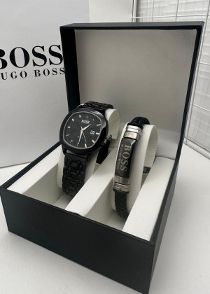 Подарочный набор для мужчины часы, браслет + коробка 2130023