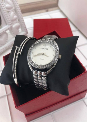 Подарочный набор для женщин часы, браслет + коробка 2130086