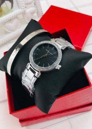Подарочный набор для женщин часы, браслет + коробка 2130092