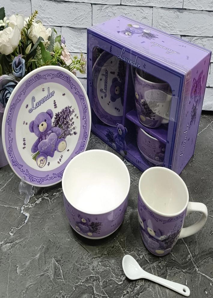 Подарочный набор посуды детский lavender, керамический набор посуды 